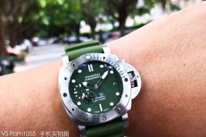 VS厂沛纳海1055军绿色腕表评测-vs厂沛纳海潜行系列1055如何