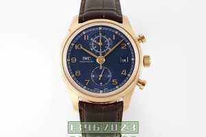 APS厂万国葡萄牙系列玫瑰金蓝盘计时款复刻手表是否会一眼假-APS手表评测